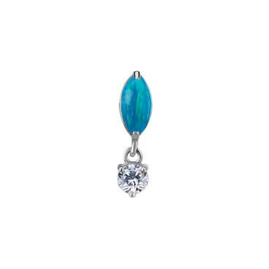 Titanium Threadless Opal Attachment - Silver - Afbeelding 5