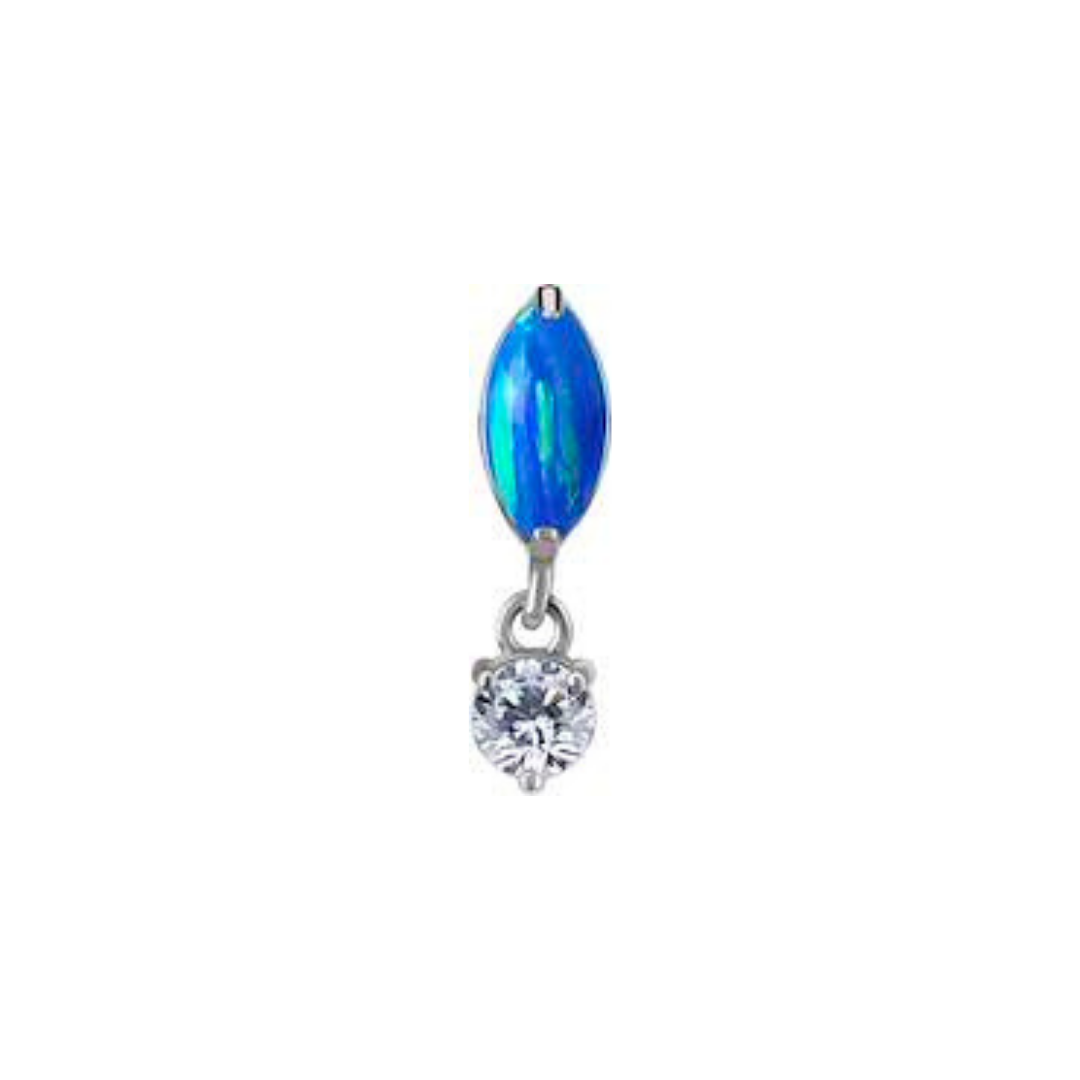Titanium Threadless Opal Attachment - Silver - Afbeelding 4