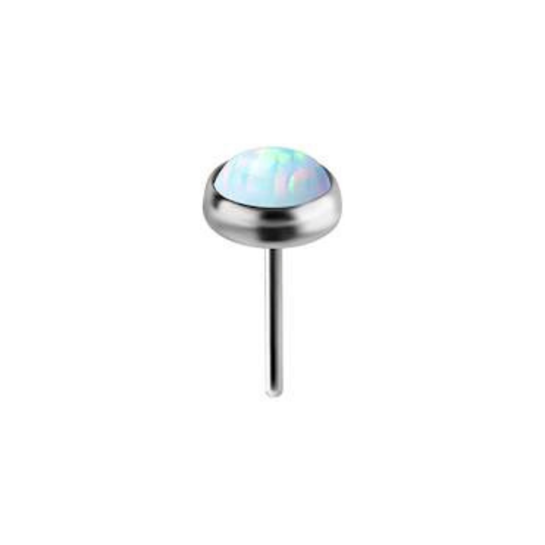 Titanium Threadless Opal Attachment - Silver