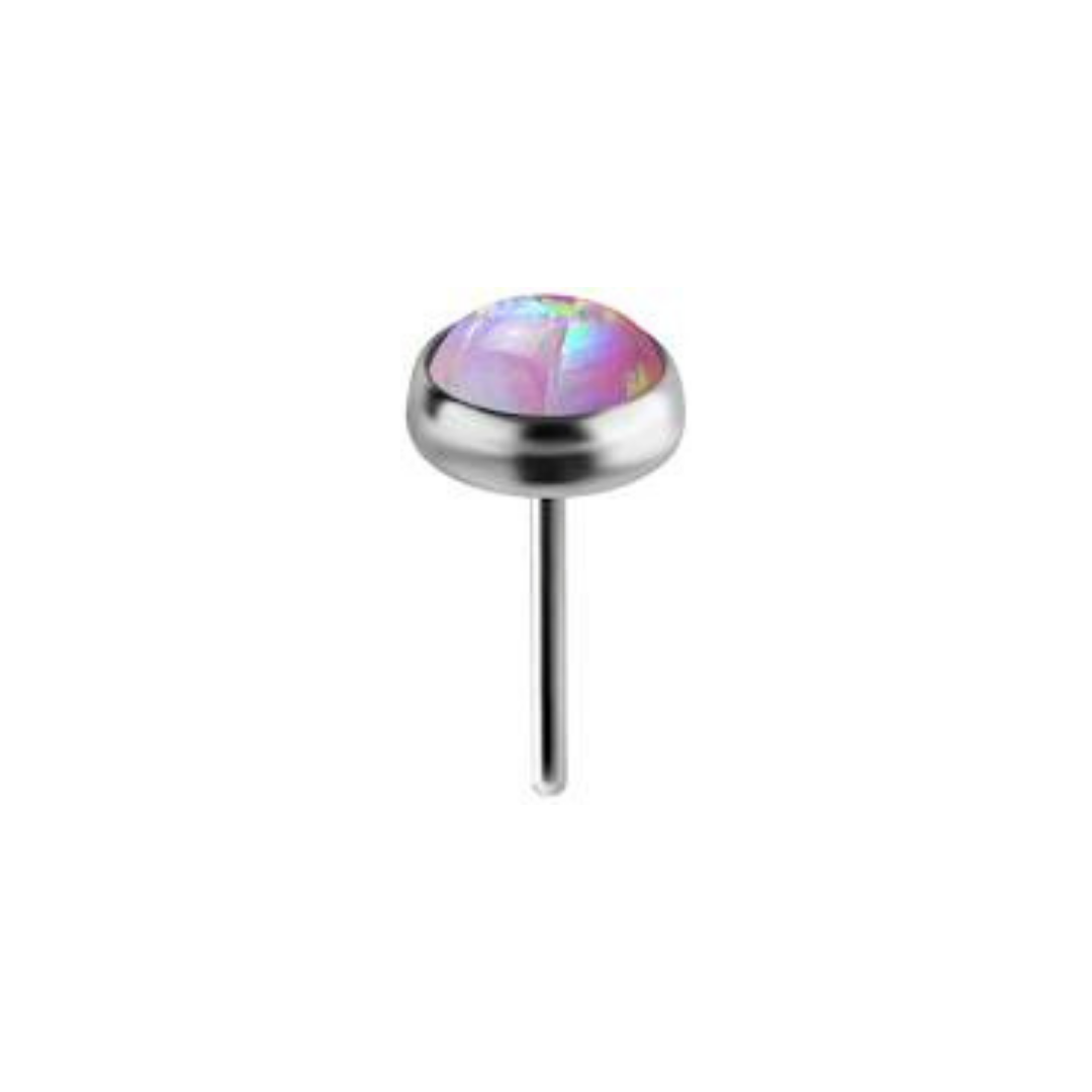 Titanium Threadless Opal Attachment - Silver - Afbeelding 2