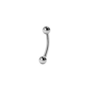 Stainless Steel Banana Barbell - Silver