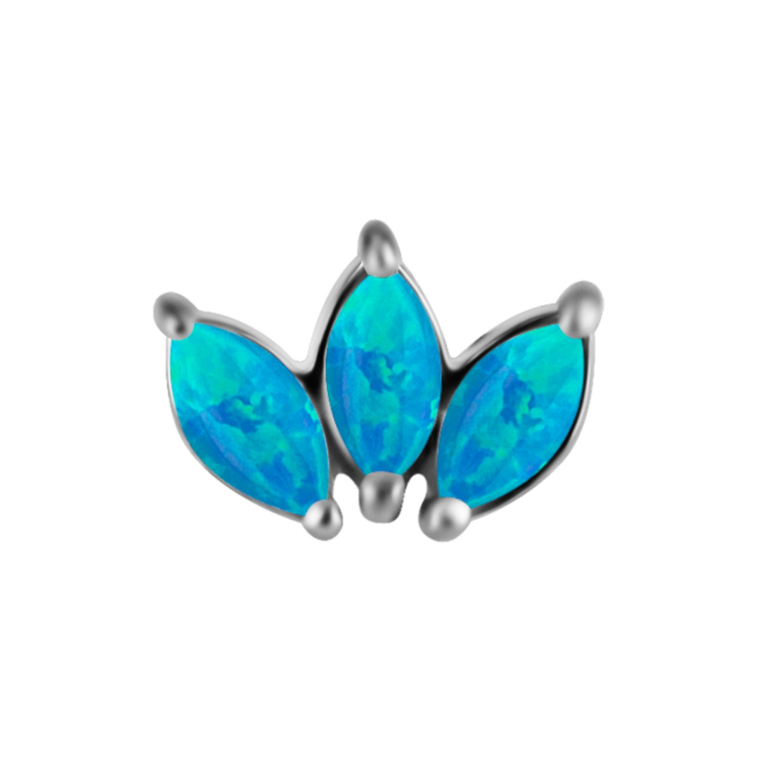 Titanium Threadless Opal Fan Attachment - Silver - Afbeelding 5
