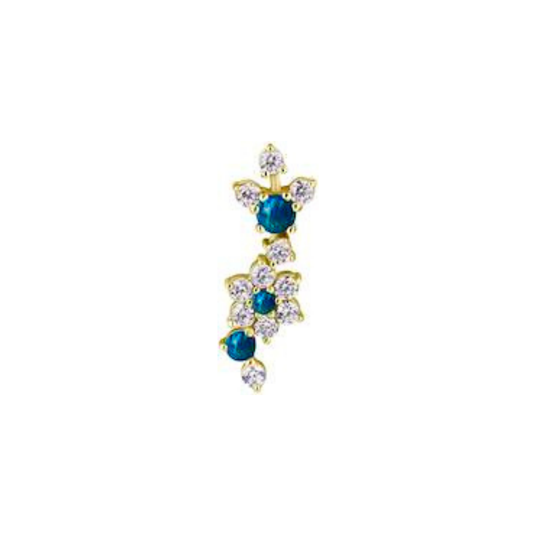 Titanium Threadless Opal Attachment With Zirconia - Gold - Afbeelding 3