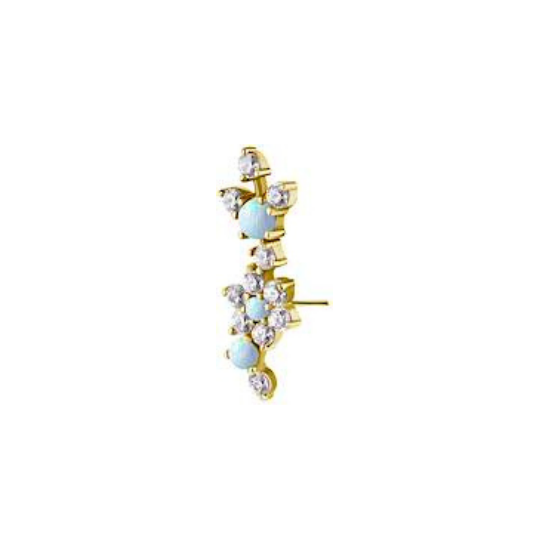 Titanium Threadless Opal Attachment With Zirconia - Gold - Afbeelding 6