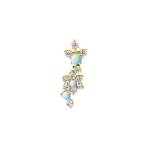 Titanium Threadless Opal Attachment With Zirconia - Gold