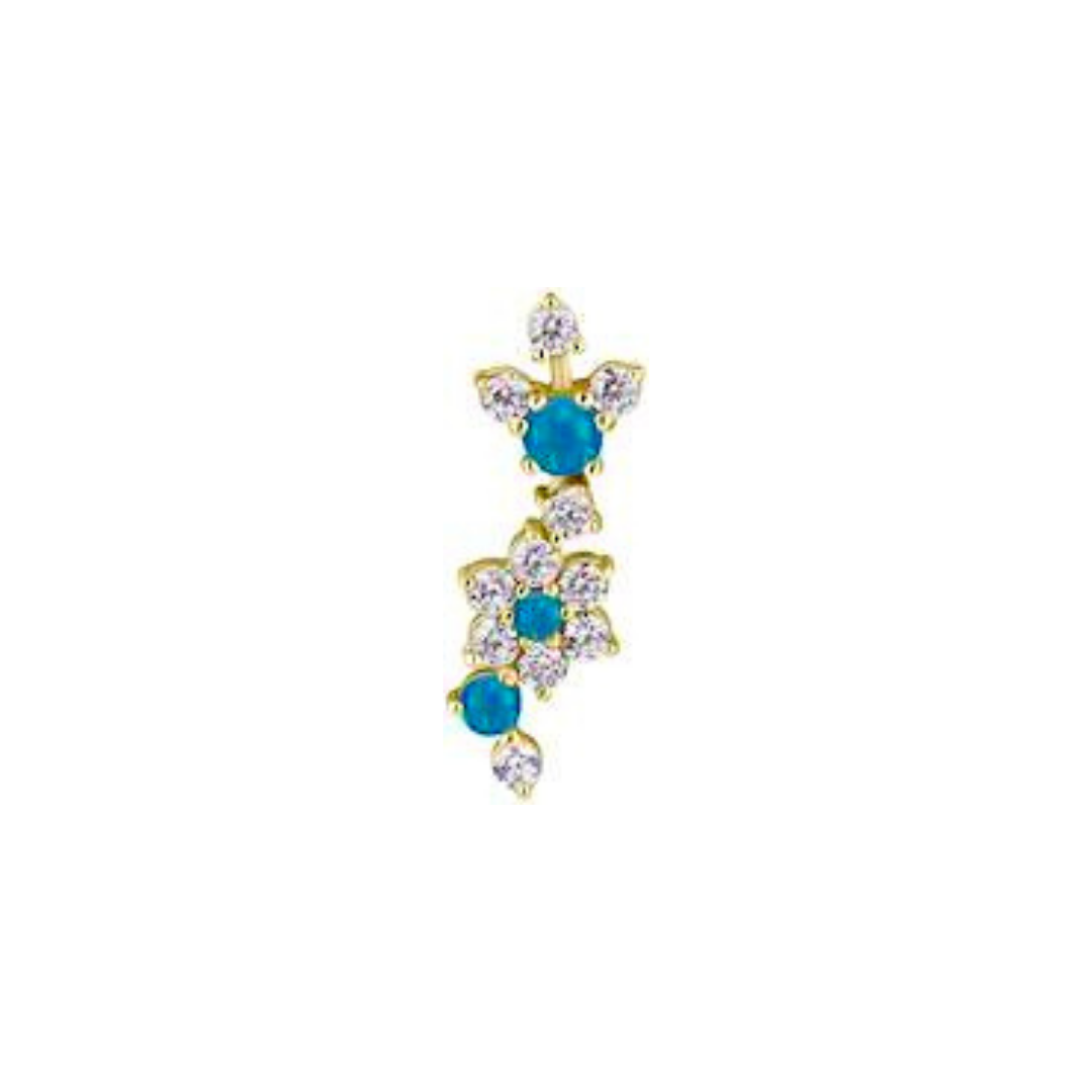 Titanium Threadless Opal Attachment With Zirconia - Gold - Afbeelding 5