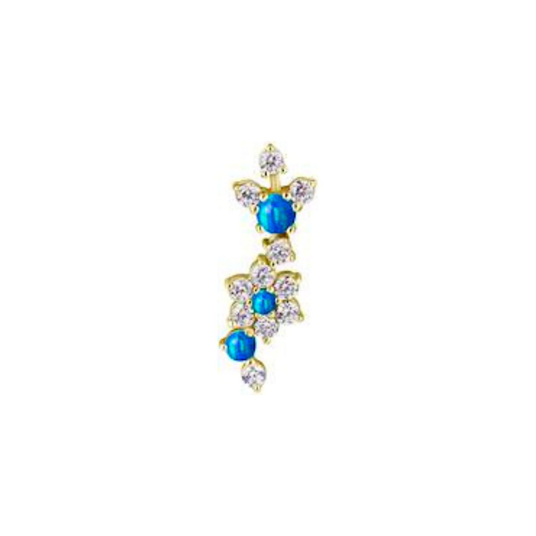 Titanium Threadless Opal Attachment With Zirconia - Gold - Afbeelding 4