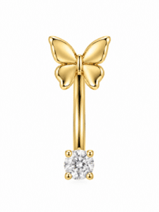 Titanium Banana Push in Butterfly - Gold