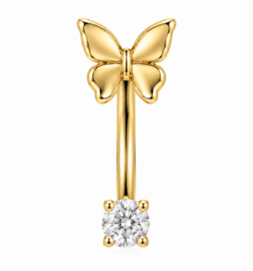 Titanium Banana Push in Butterfly - Gold